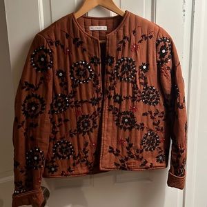 Mango quilted sequin jacket size M
